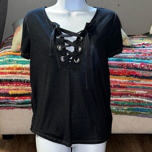 Cloud Chaser Women's Black lace up top M